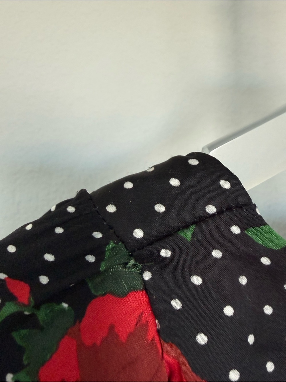 Free People Morning Light Floral Long Sleeve Mini Dress Black and Red Polka Dots - Picture 9 of 10